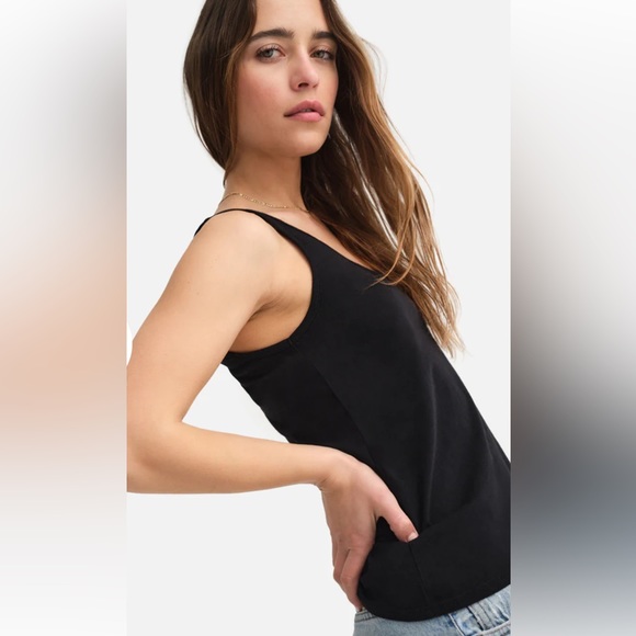 MATE the Label Tops - NWT MATE THE LABEL ORGANIC COTTON LAYERING TANK JET BLACK XS
